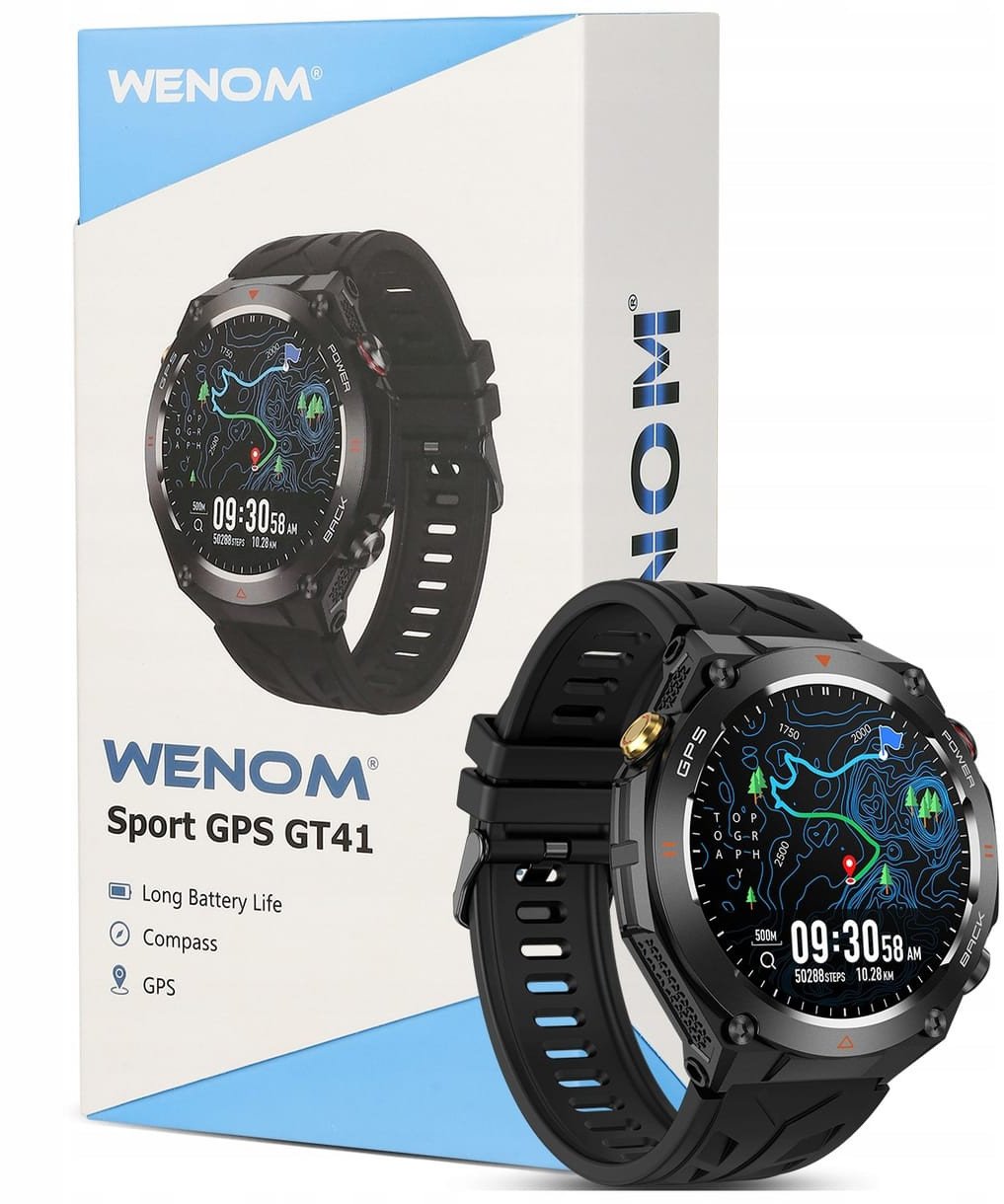 Smartwatch Męski Zegarek Wenom GT41 GPS Zdrowie Sport