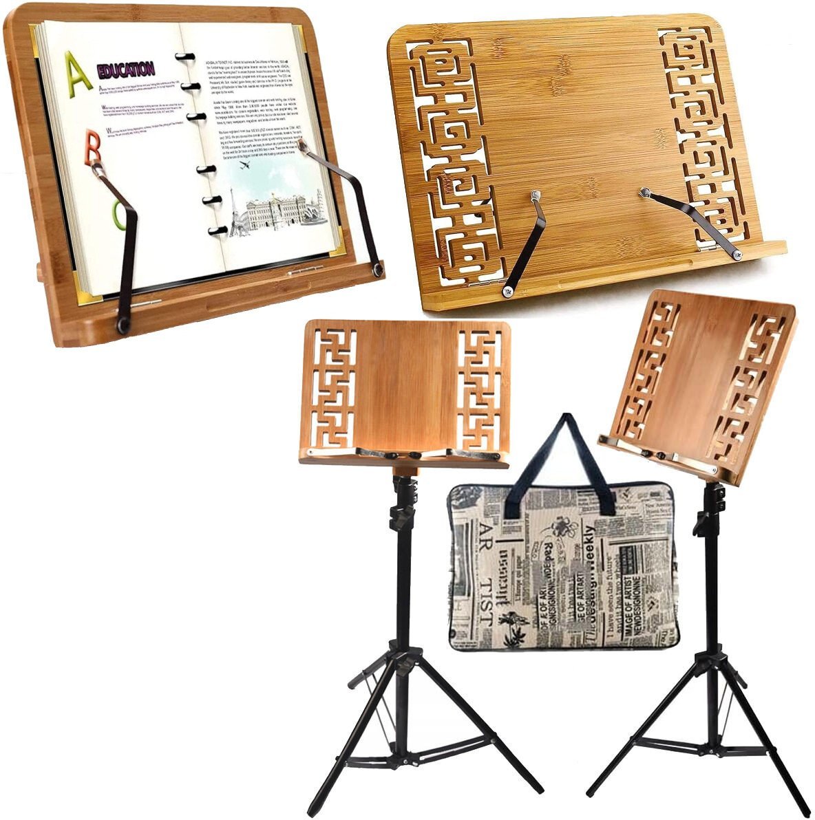 DNA WP1 drewniany pulpit do nut z zaciskami statyw stalowy solidny pokrowiec zestaw