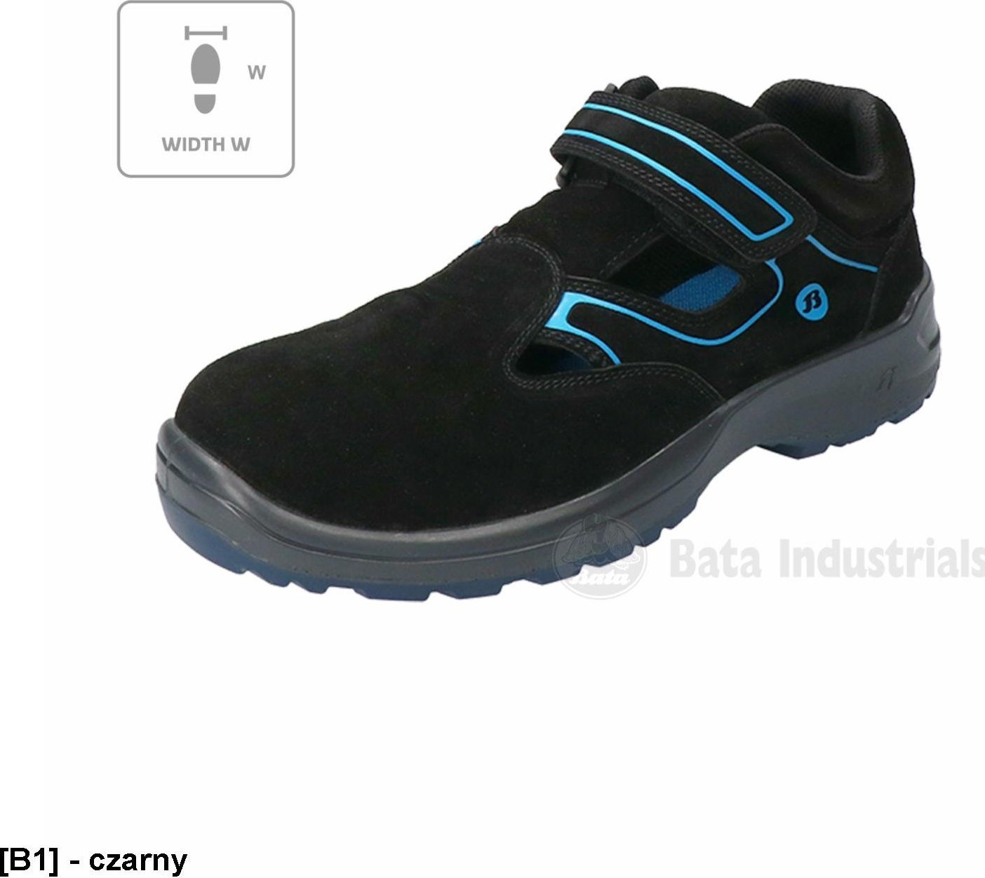 BATAINDUSTRIALS Falcon ESD W B76 - ADLER - Sandały unisex, ESD, antystatyczne, podnosek ochronny, 1 kolor - rozmiar - czarny 41