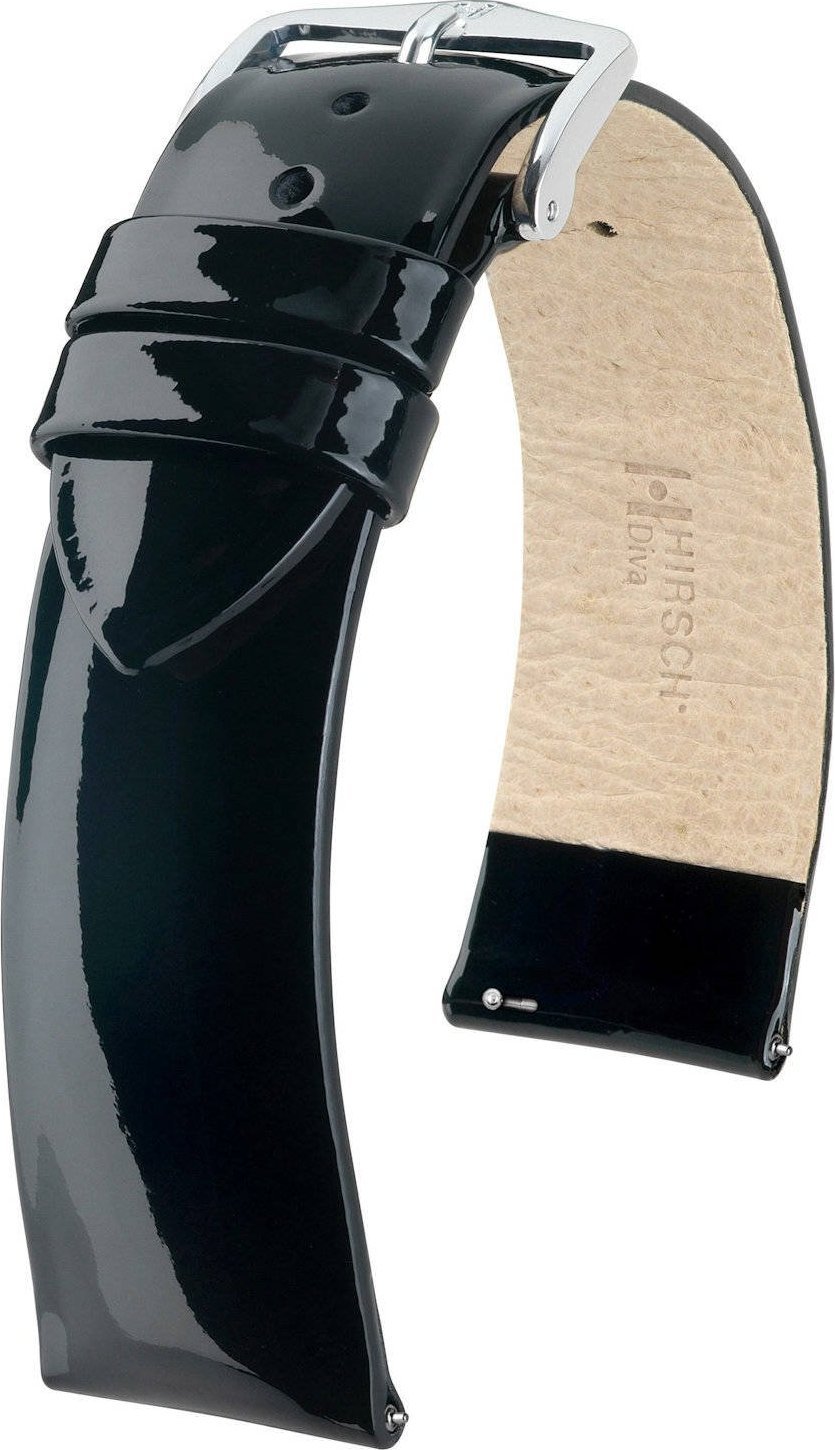 Hirsch Czarny pasek skórzany 14 mm HIRSCH Diva 01536151-2-14 (M)