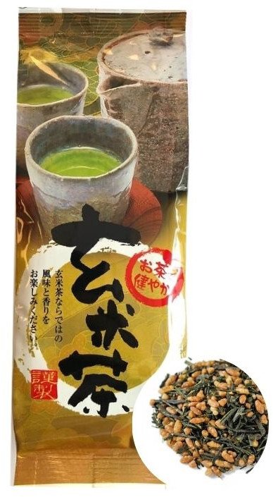 Herbata ganmai cha japońska zielona liściasta z prażonym ryżem do zaparzania 100g