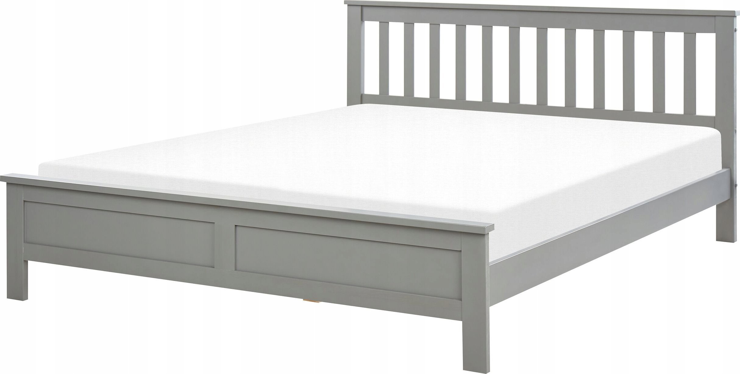 Beliani Łóżko drewniane 160 x 200 cm szare MAYENNE