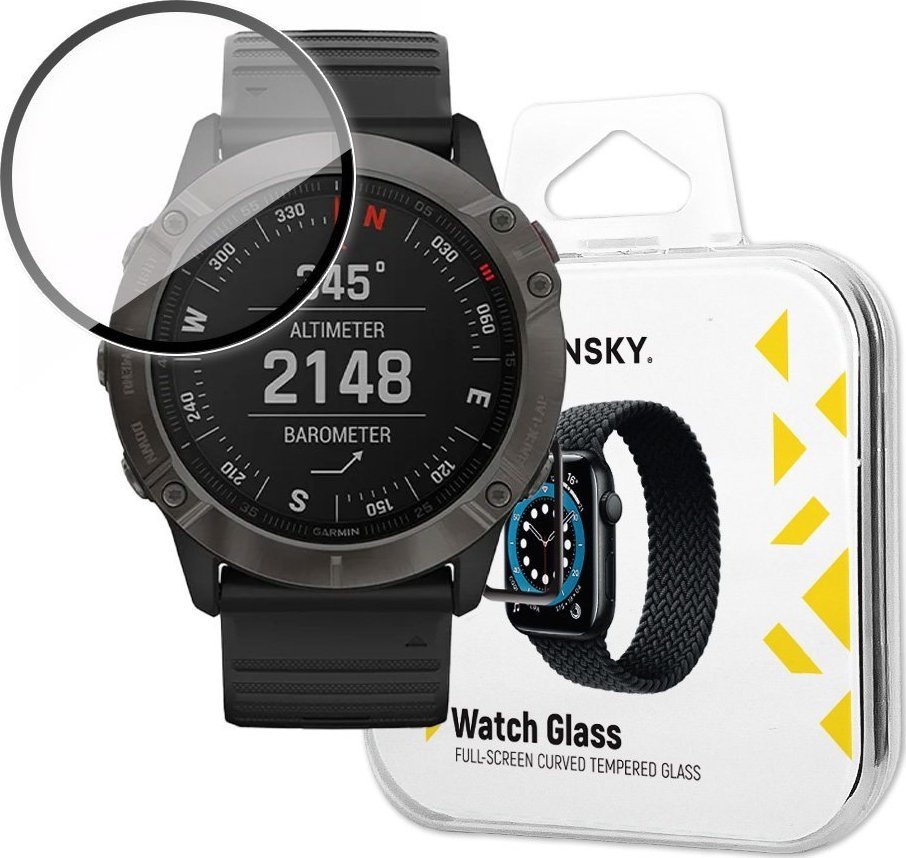 Braders Szkło Hybrydowe do Garmin Fenix 6X czarny