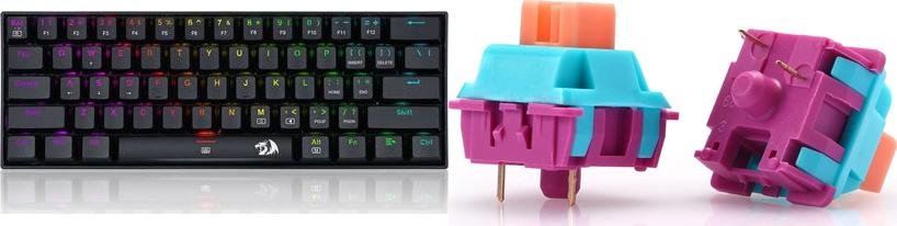 Klawiatura Redragon Redragon K630 DragonBorn Outemu Red (RED-K630RGB) + A113 R Bullet Keycaps (A113 R)