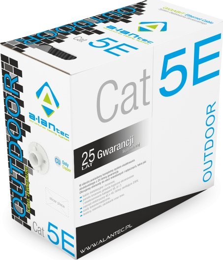 Alantec Kabel U/UTP kat.5e PE 4PR 305m ZEWNĘTRZNY SUCHY (KIU5OUTS305)