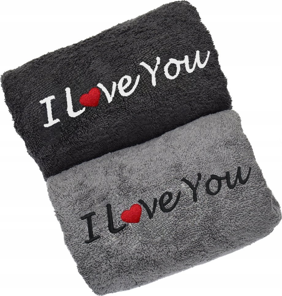 ZESTAW DWÓCH RĘCZNIKÓW Z HAFTEM NA PREZENT IMIĘ 140X70cm WALENTYNKI