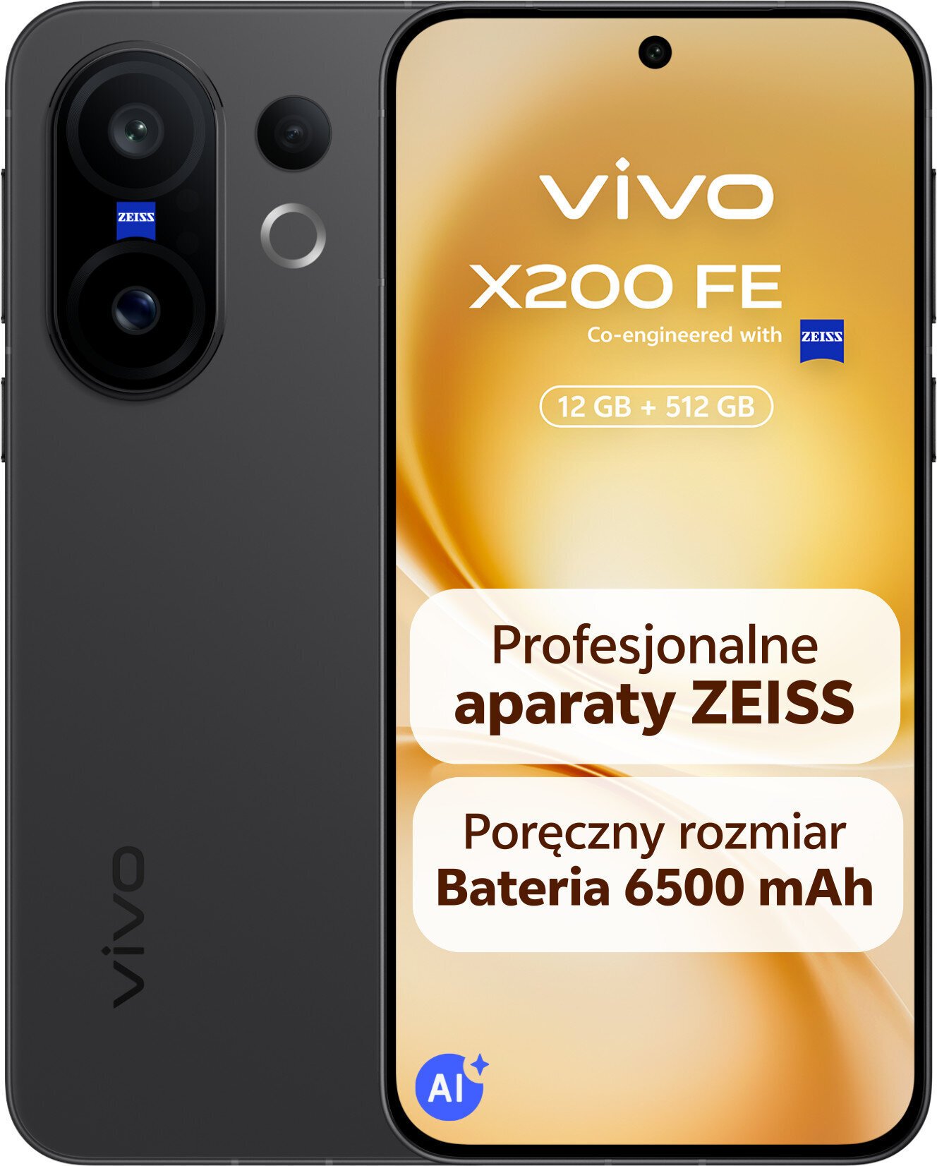 Smartfon Vivo X200 FE 5G 12/512GB Czarny (5670271)