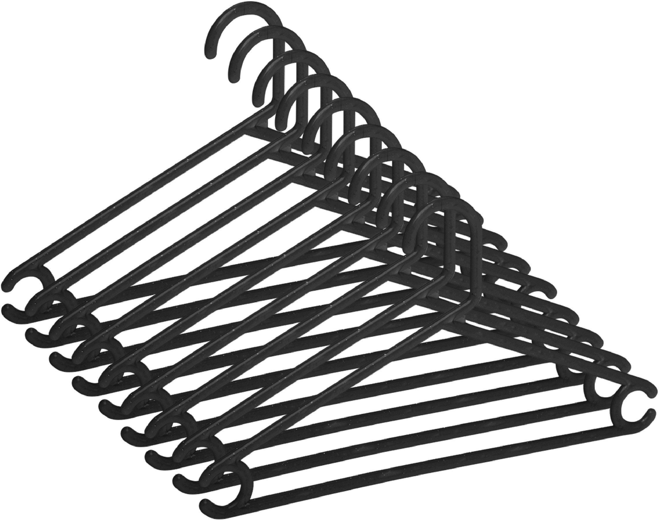 PLASTIC HANGER BLACK LSP037 10PCS