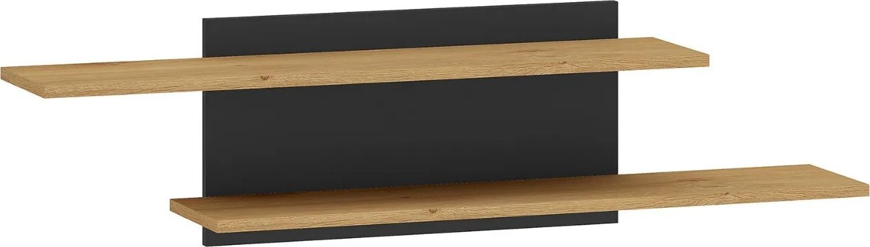 Półka wisząca BRONX 115cm dąb/czarna ML MEBLE