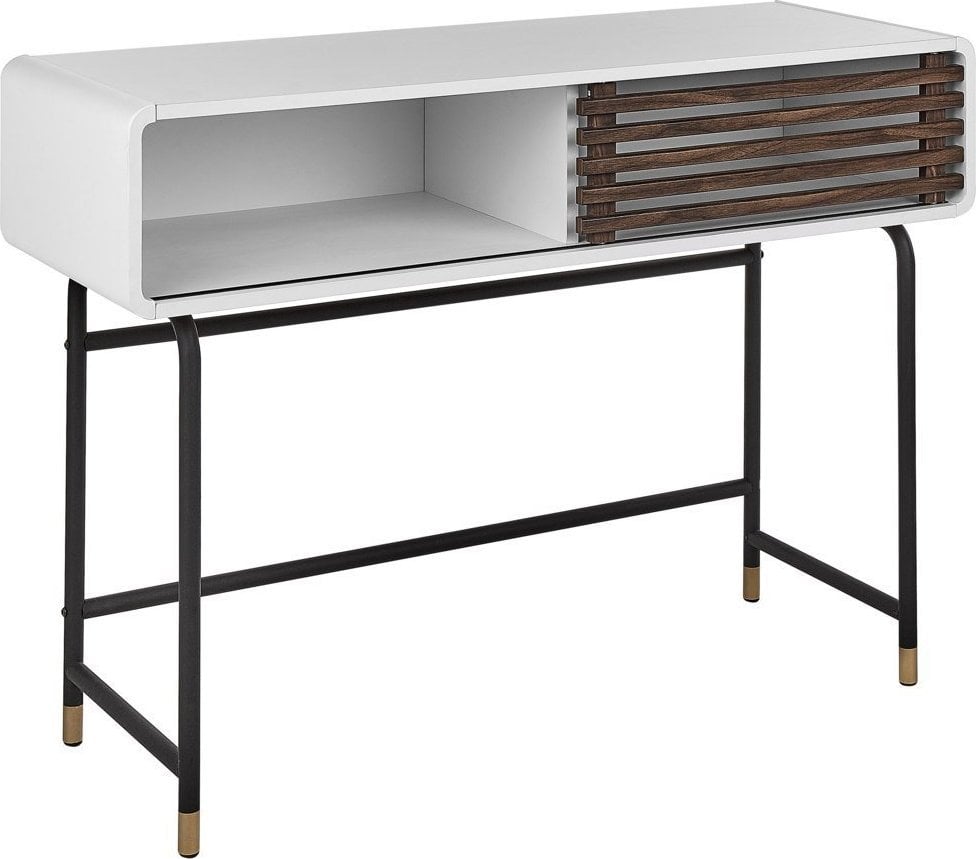 Beliani Konsola biała z ciemnym drewnem RIFLE!