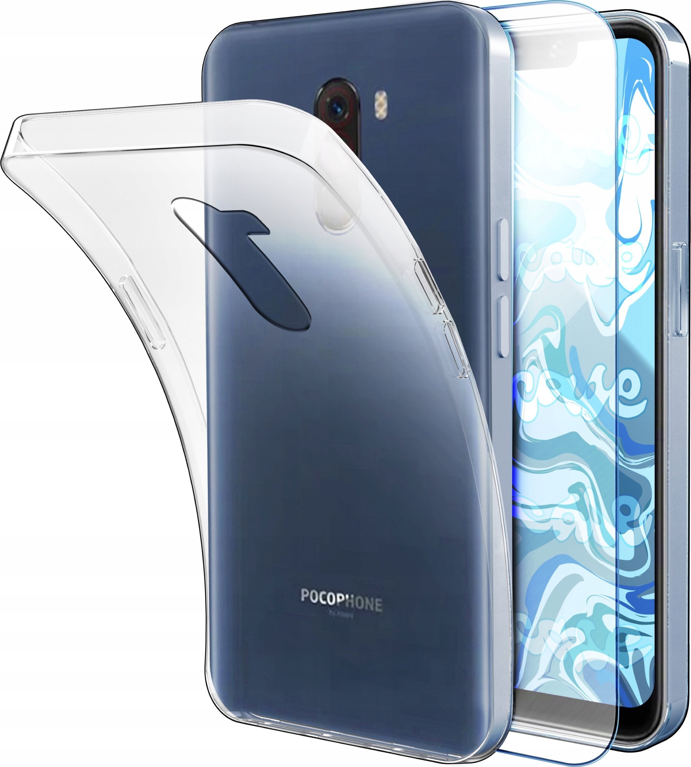 Hello Case ETUI DO XIAOMI POCO F1 GUMOWE OBUDOWA CASE SILIKON SLIM POKROWIEC SZKŁO