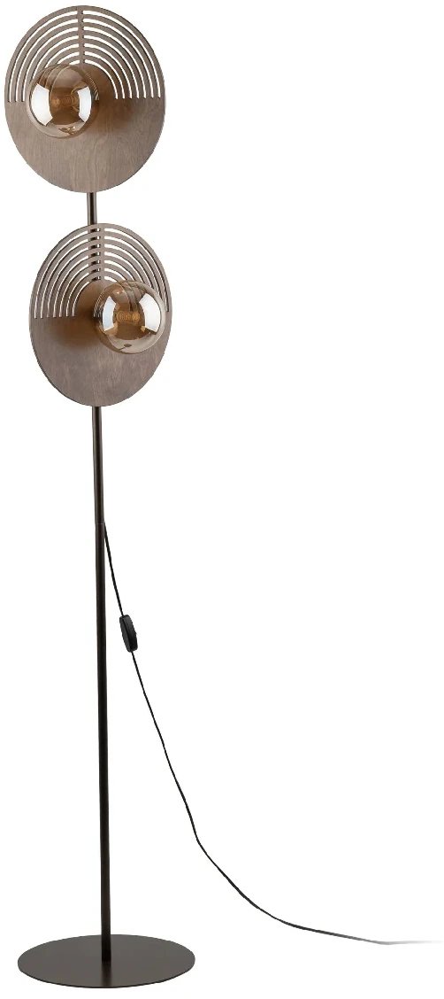 Lampa podłogowa TK Lighting Skandynawski stojąca lampa Lunar Wood 16135 drewniany brązowy
