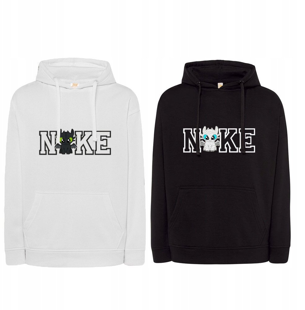 BLUZY DLA PAR Z HAFTEM SMOKI FURIA PREZENT DZIEŃ KOBIET 2SZT CZARNE