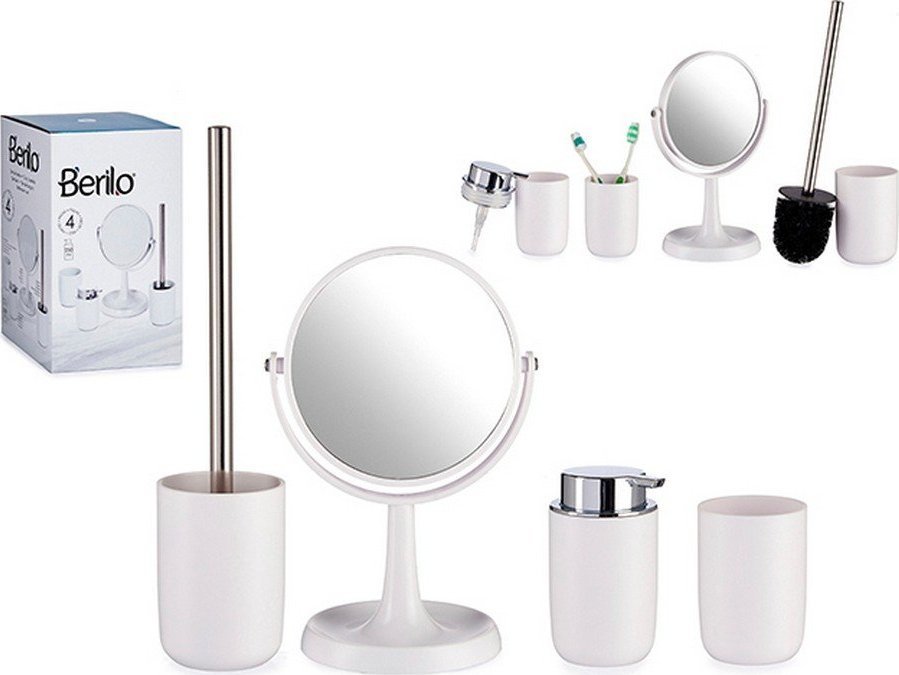 Berilo Zestaw do Kąpieli Biały polipropylen (4 Części)
