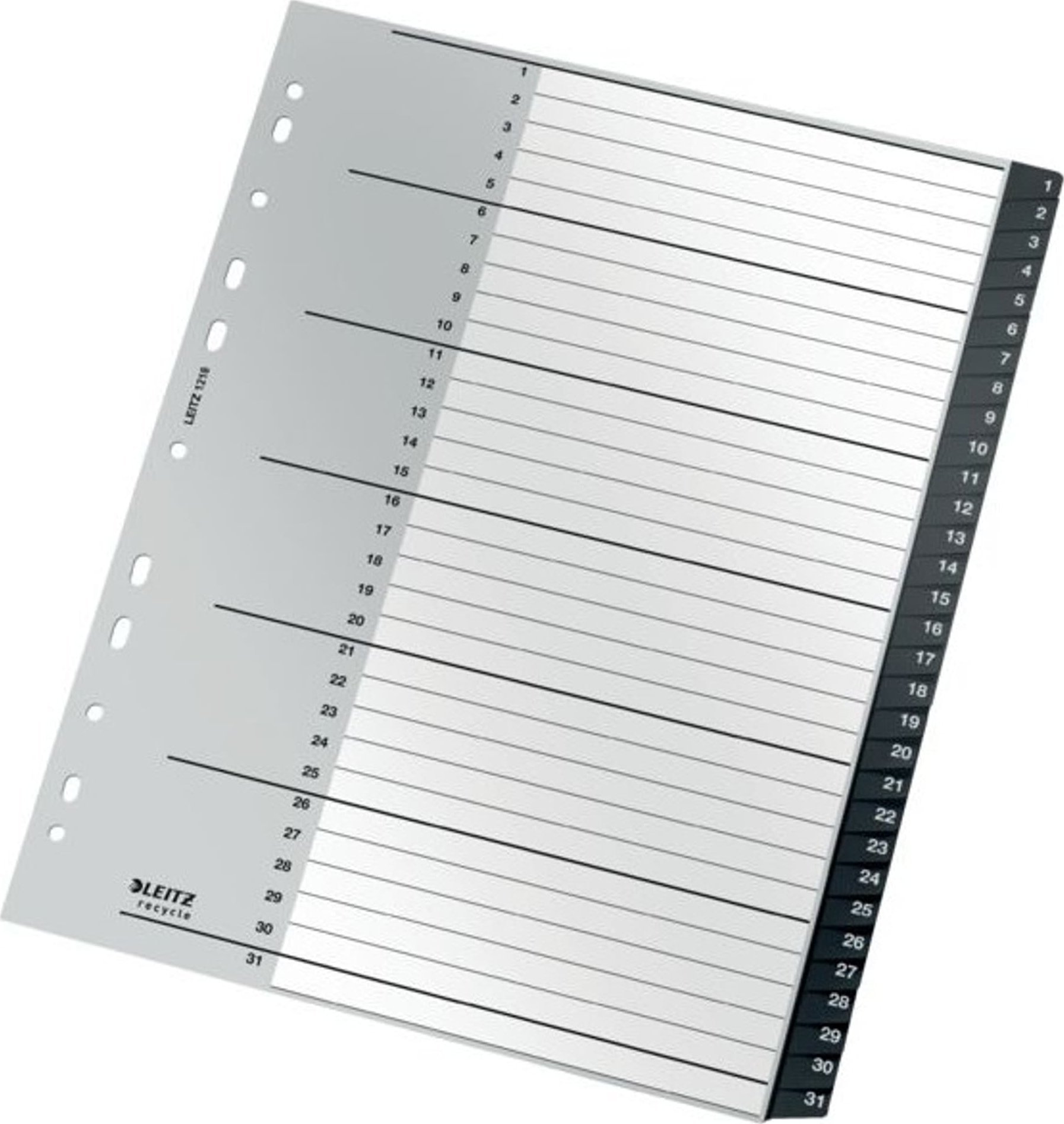 Leitz Przekładki PP Leitz Recycle A4 Maxi 1-31 czarne