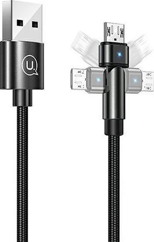 Kabel USB Usams USB-A - microUSB 1 m Czarny (USA259BLK)