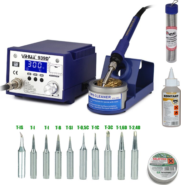 Techrebal Zestaw stacja lutownicza Yihua 939D+ KIT10