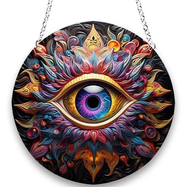 Ozdoba dekoracja WITRAŻ DWUSTRONNY Wiszący DOMOWY Akrylowy PIĘKNY OKO duży