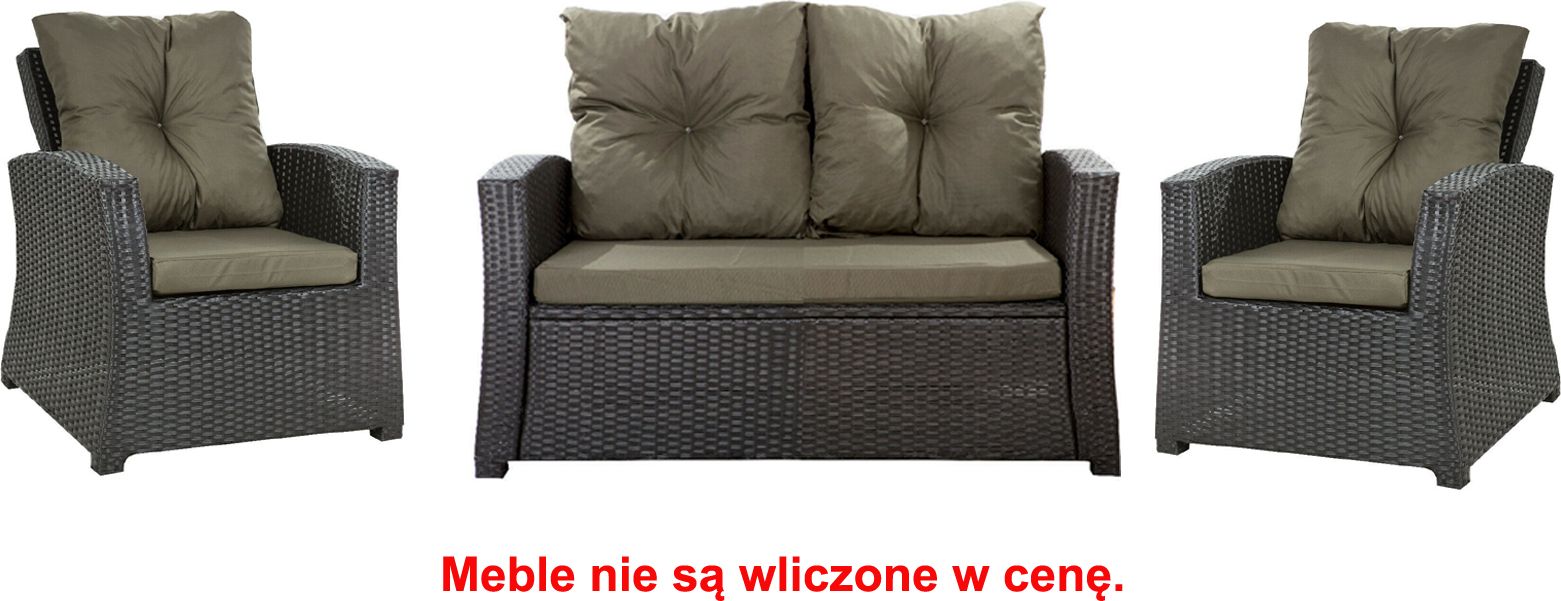 Setgarden Zestaw poduszek na meble ogrodowe rattanowe dla 4 osób rozmiar 112/52
