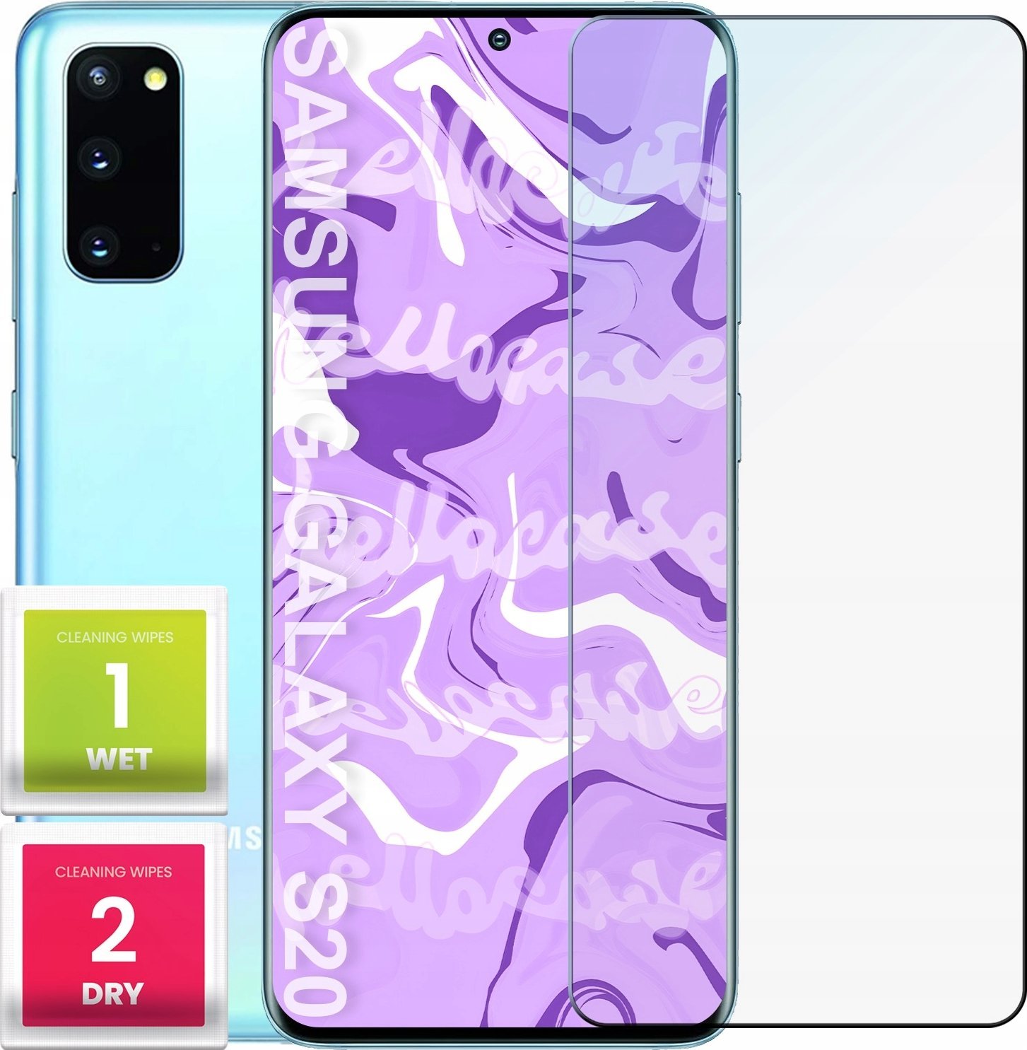 Hello Case Szkło Hartowane do Samsung Galaxy S20 (elastyczne, płaskie 2.5D, ochronne)