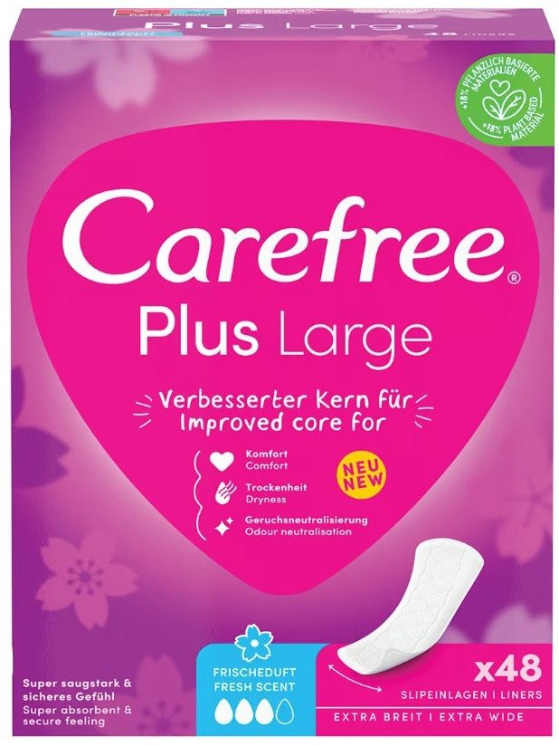 CAREFREE Wkładki higieniczne Fresh Scent - Plus Large 1op.-48 sztuk