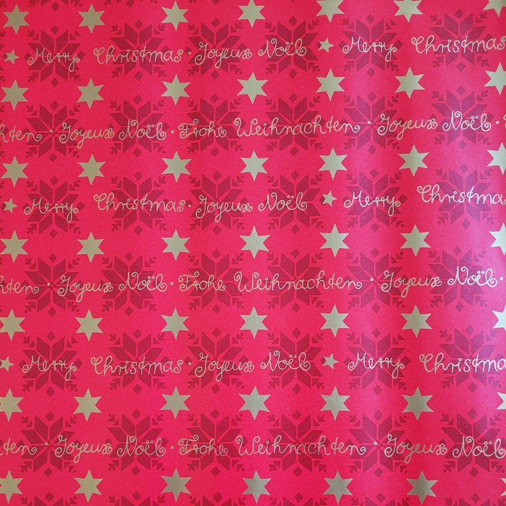 Papier czerwony do pakowania prezentów 70cmx2m 25m70