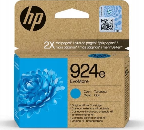 HP INC Atrament 924e EvoMore Cyan Original Ink Cartri