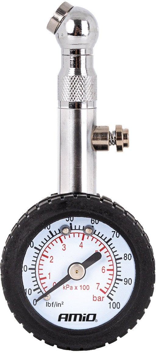 Ciśnieniomierz analogowy manometr z obracaną główką i zaworem resetującym amio-04469