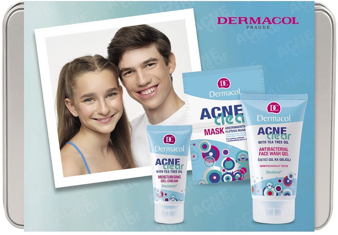 Dermacol AcneClear Zestaw żel do mycia twarzy 150ml + nawilżający krem-żel 50ml + maseczka 2x8ml