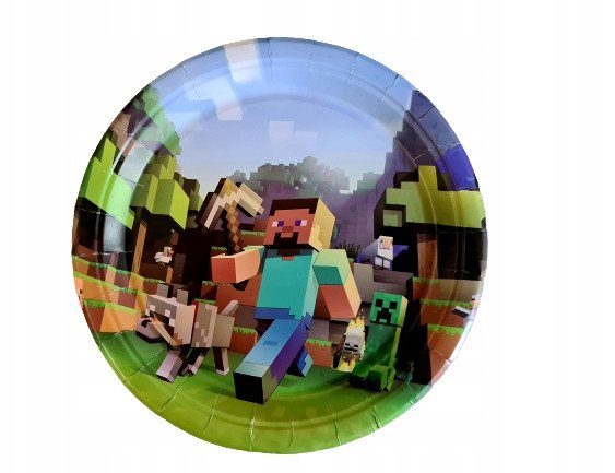 Grajlandia Talerzyki Papierowe Jednorazowe - MINECRAFT - śr. 23cm - 10 szt