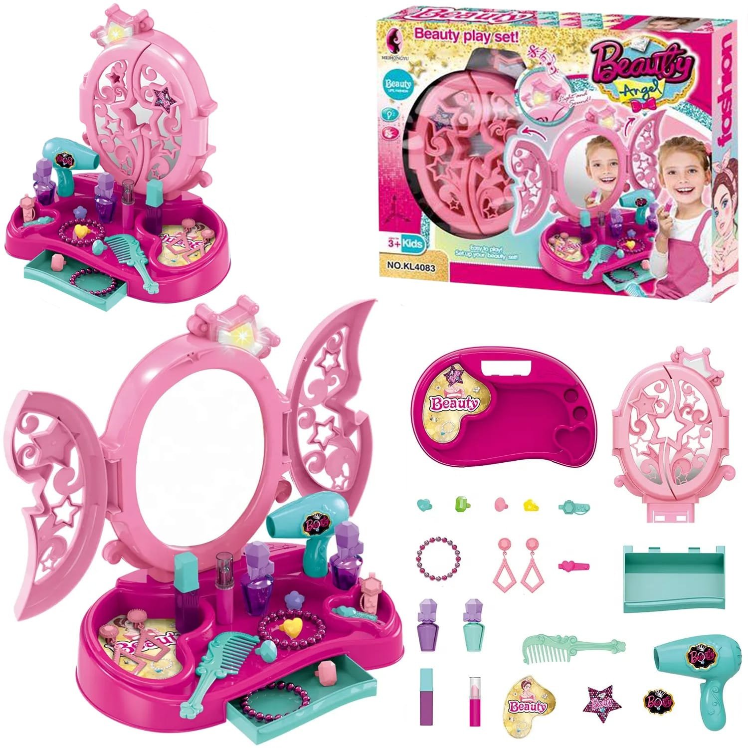 TOALETKA ZESTAW PIĘKNOŚCI ŚWIATŁO DŹWIĘK