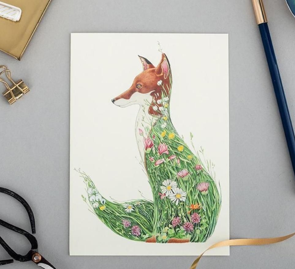 DM Collection Karnet A079 B6 + koperta Lis na łące