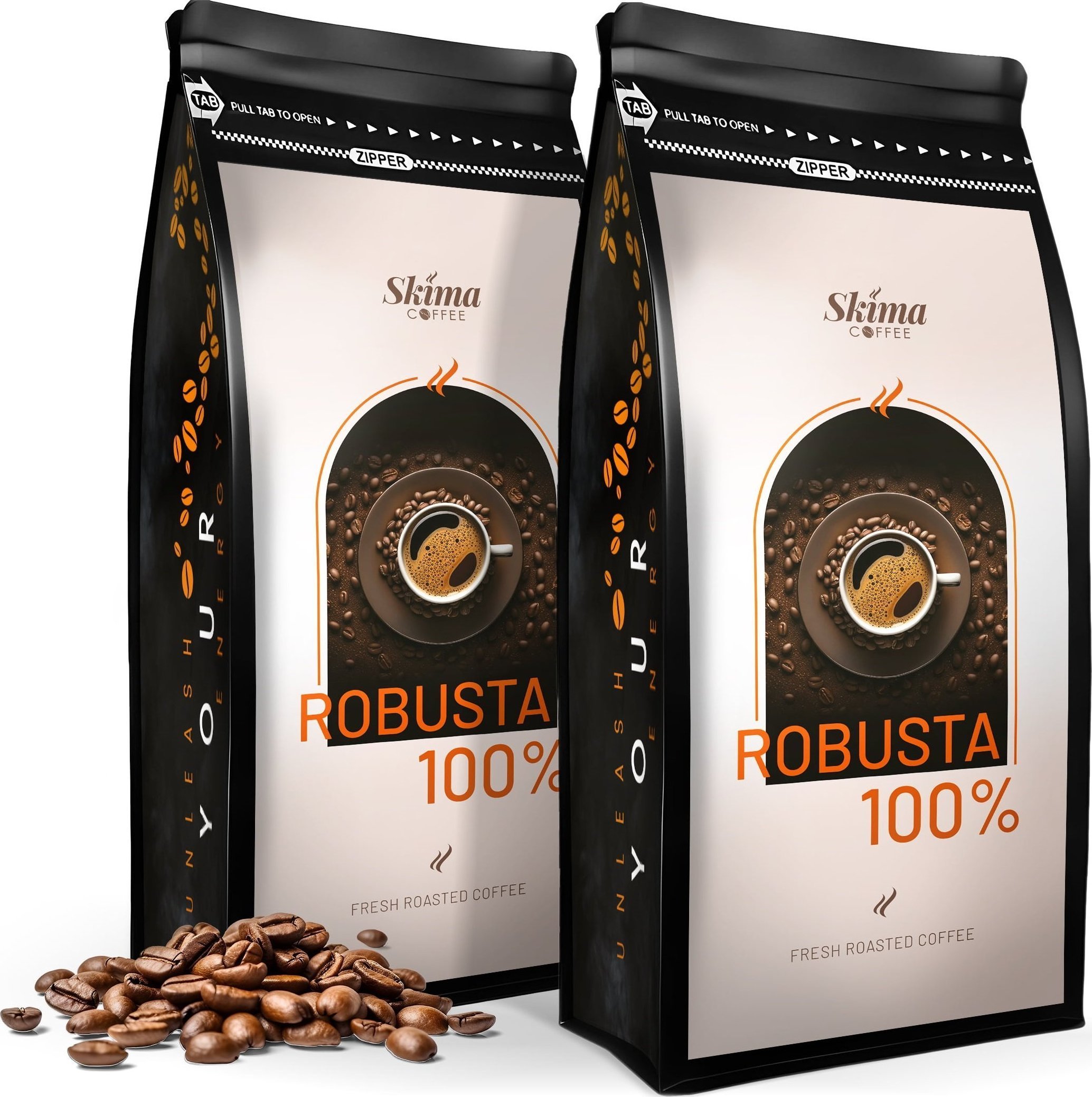 Kawa ziarnista SkimaCoffee Zestaw Kawa ziarnista 1kgX2 ROBUSTA 100% Świeżo Palona do ekspresu