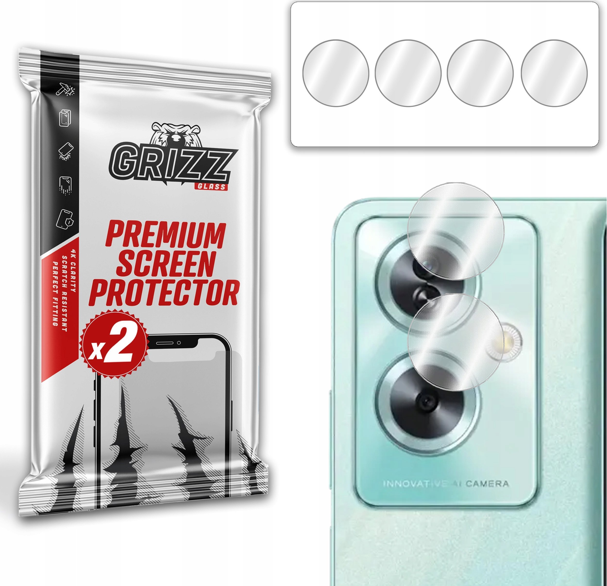 GrizzGlass Szkło na aparat GrizzGlass HybridGlass Camera do Oppo A2