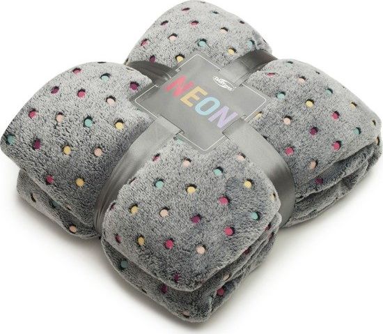 Darymex Koc Mikrofibra Miękki Neon Popiel Narzuta 200x220