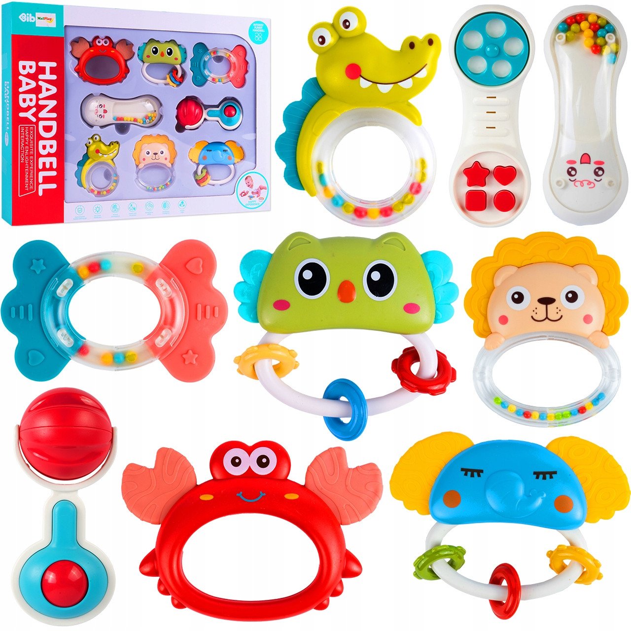 Grzechotki Gryzaki Zwierzątka Zestaw Grzechotek 9szt.