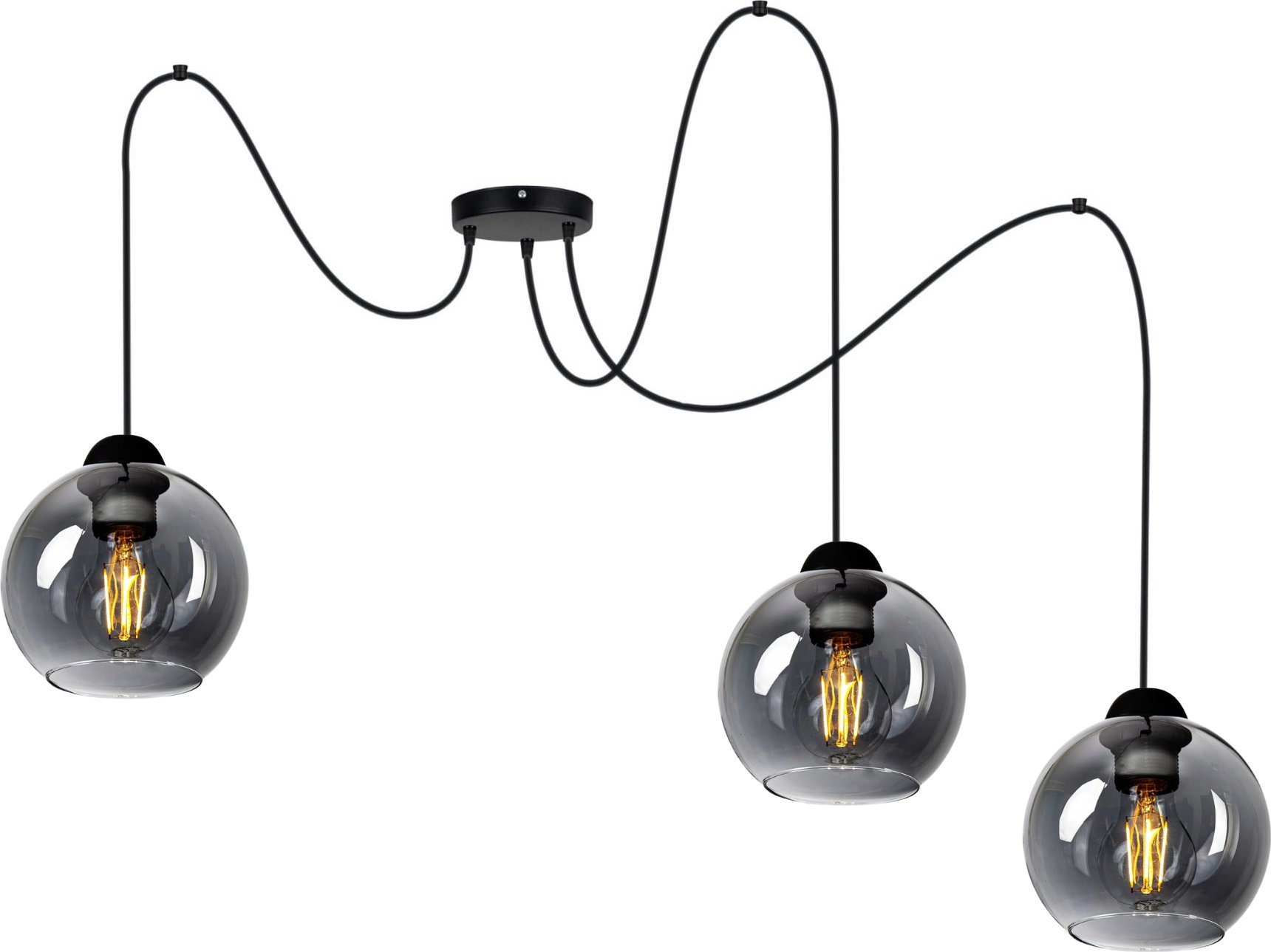 Lampa sufitowa pająk 3 żarówki czarna BOLL