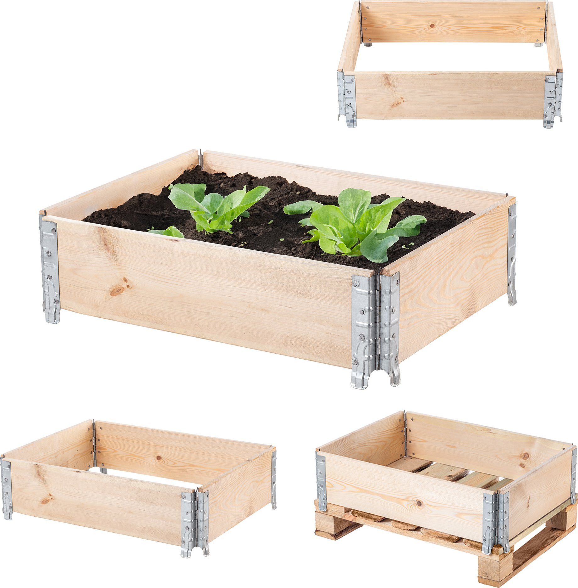 Kadax KADAX Nadstawka Paletowa Drewniana 60 x 80 cm Pojemnik Na Paletę Grządka Zielnik