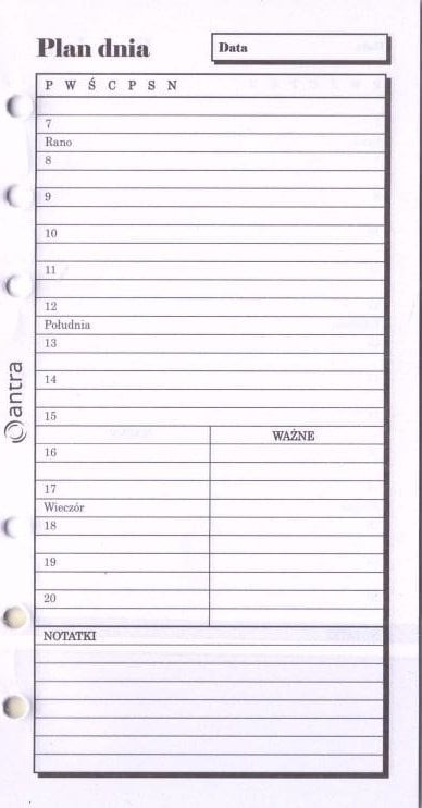Teka Wkład do organizera ST Plan dnia