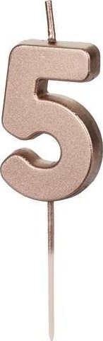 Świeczka urodzinowa 5 różowe złoto 4.5cm