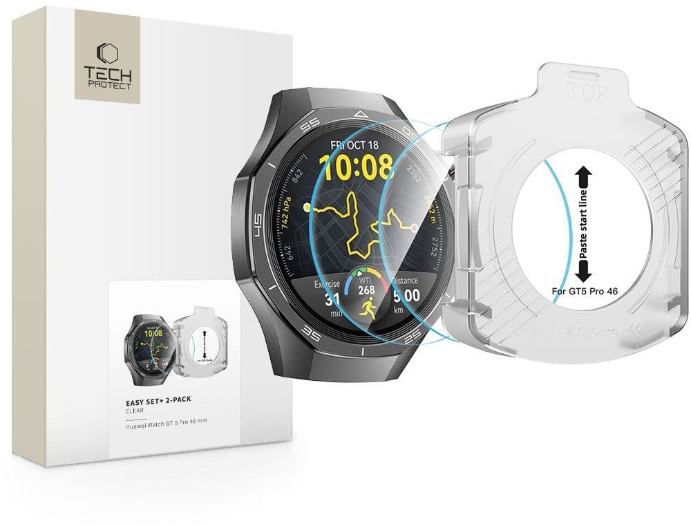 Hofi Szkło hartowane Tech-Protect Easy Set+ do Huawei Watch GT 5 Pro 46mm Clear