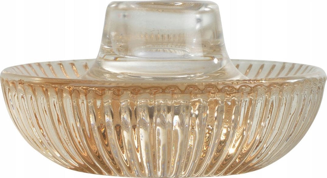 Homea Karbowany świecznik ze szkła ARTY