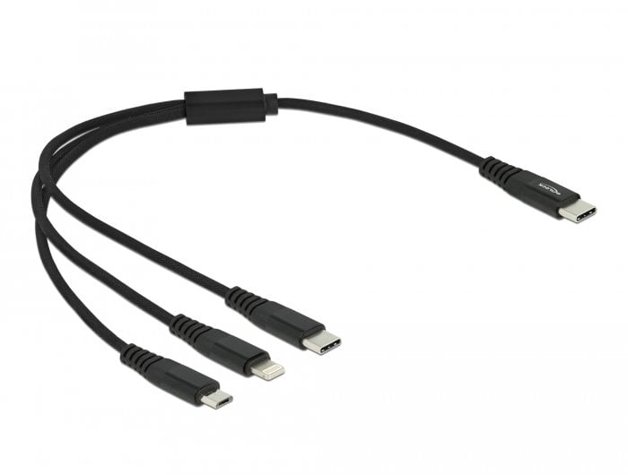 Kabel USB Delock DELOCK USB kabel ładujący 3 w 1 USB Type-C do Lightning / Micro USB / USB Type-C 30cm