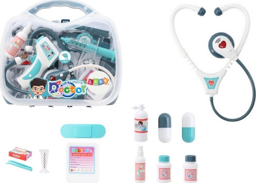 Zestaw Medyczny Małego Doktora W Walizce Światła Dźwięki Niebieski EDUKAMP