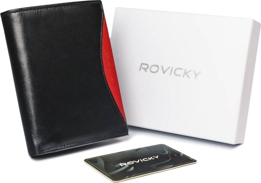 Rovicky Duży, oryginalny portfel męski z naturalnej skóry licowej, RFID Rovicky Nie dotyczy