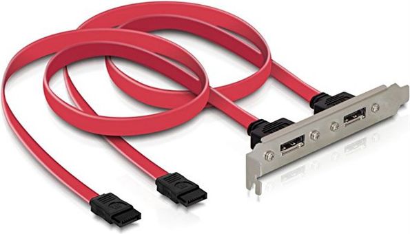 Delock eSATA x2 - SATA x2, Czerwony (65116)