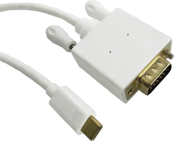 Kabel USB Qoltec USB-C - D-Sub (VGA) 2 m Biały (50419)
