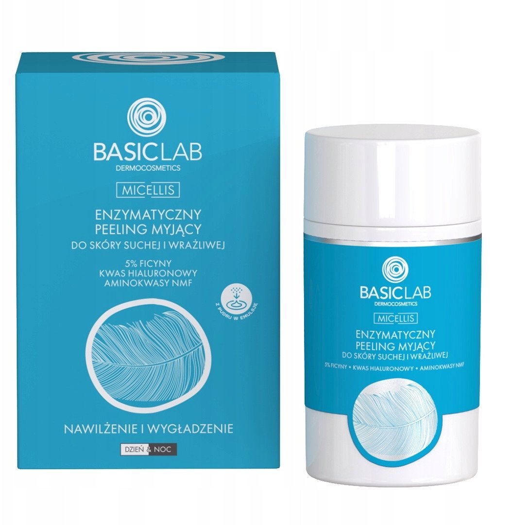 BasicLab Micellis Enzymatyczny peeling myjący do skóry suchej i wrażliwej, 35 g
