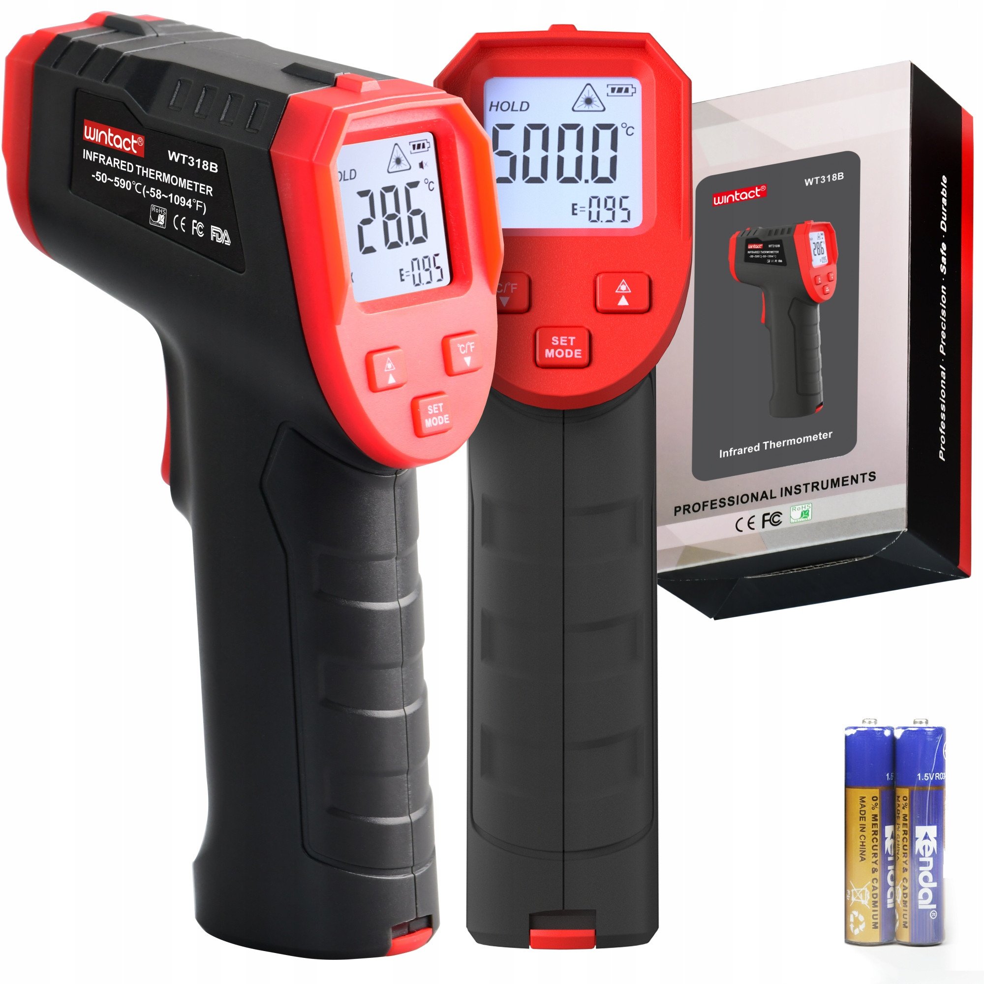 TERMOMETR PIROMETR LASEROWY BEZDOTYKOWY NA PODCZERWIEŃ EMISYJNOŚĆ -50 +590