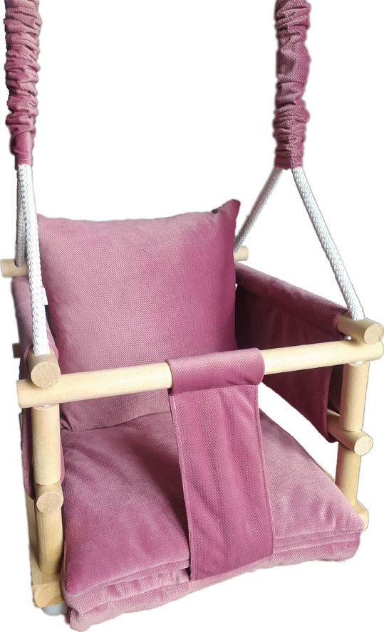 Huśtawka Elior Ciemnoróżowa huśtawka dziecięca welwetowa - Zelma